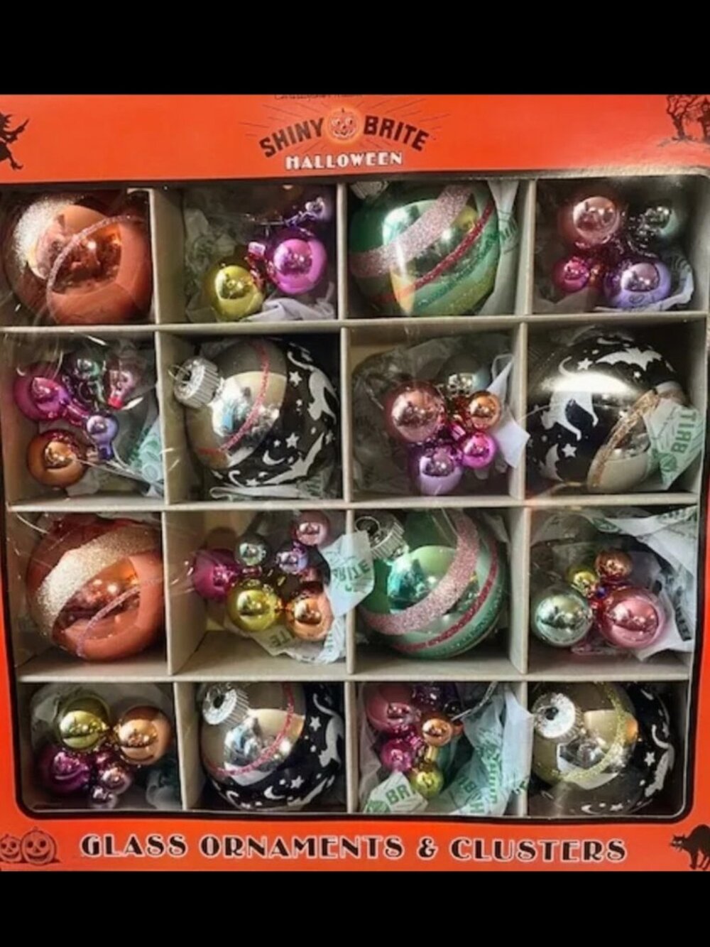16 Large Halloween Ornaments Set Shiny Brite Vintage Style Christopher Radko NIB
